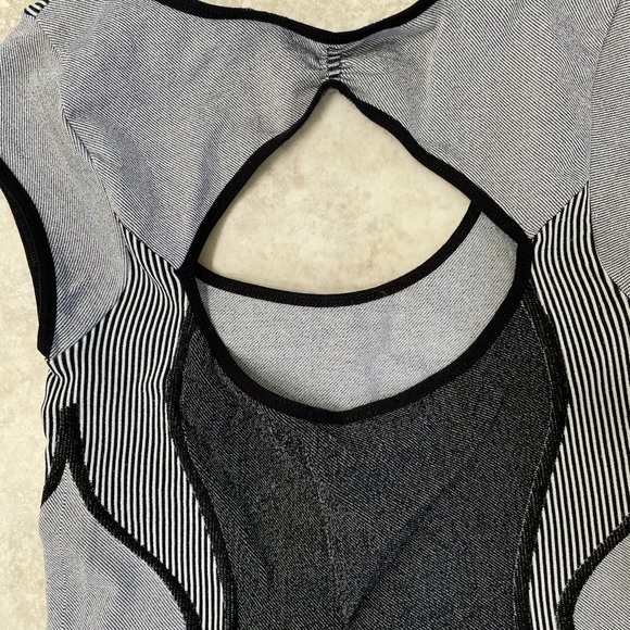 BEBE Black Grey Bodycon Mini Dress S - Picture 4 of 4